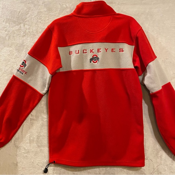 Ohio State Shirt Men’s Small Red Gray Embroidered 1/4 Zip Spellout - Picture 2 of 6